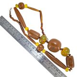 Antique African Trade Style Statement Necklace with Chunky Natural Resin Beads – OOAK - Unique one of a kind artisan item