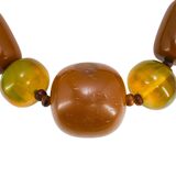 Antique African Trade Style Statement Necklace with Chunky Natural Resin Beads – OOAK - Unique one of a kind artisan item