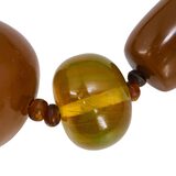 Antique African Trade Style Statement Necklace with Chunky Natural Resin Beads – OOAK - Unique one of a kind artisan item
