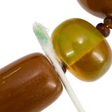 Antique African Trade Style Statement Necklace with Chunky Natural Resin Beads – OOAK - Unique one of a kind artisan item