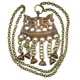 Kalevala Koru Large Statement Chiming Bells Pendant Necklace In Brass, Made In Finland – Collectible vintage designer item