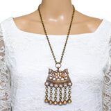 Kalevala Koru Large Statement Chiming Bells Pendant Necklace In Brass, Made In Finland – Collectible vintage designer item