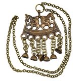 Kalevala Koru Large Statement Chiming Bells Pendant Necklace In Brass, Made In Finland – Collectible vintage designer item