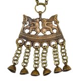 Kalevala Koru Large Statement Chiming Bells Pendant Necklace In Brass, Made In Finland – Collectible vintage designer item