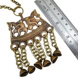 Kalevala Koru Large Statement Chiming Bells Pendant Necklace In Brass, Made In Finland – Collectible vintage designer item