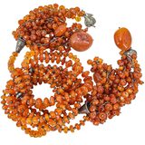 Statement Artisan Carnelian Agate Sterling Silver Open End Lariat Tassel Necklace 62in – Estate Find