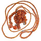 Statement Artisan Carnelian Agate Sterling Silver Open End Lariat Tassel Necklace 62in – Estate Find
