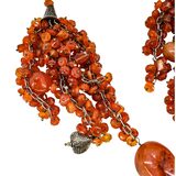 Statement Artisan Carnelian Agate Sterling Silver Open End Lariat Tassel Necklace 62in – Estate Find