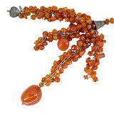 Statement Artisan Carnelian Agate Sterling Silver Open End Lariat Tassel Necklace 62in – Estate Find