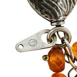 Statement Artisan Carnelian Agate Sterling Silver Open End Lariat Tassel Necklace 62in – Estate Find