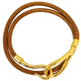 Hermès Hermes Jumbo Hook Choker Necklace Bracelet Brown Leather 2 Ways – Collectible designer item - retired