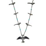 Vintage Tested Silver Fetish Birds Necklace Southwestern Lost Wax Cast – OOAK - Unique one of a kind artisan item