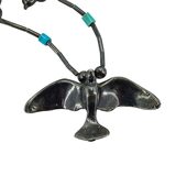 Vintage Tested Silver Fetish Birds Necklace Southwestern Lost Wax Cast – OOAK - Unique one of a kind artisan item