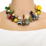 Lenora Dame Retired Statement Charm Necklace - Safari African Animal Theme – Collectible designer item - retired