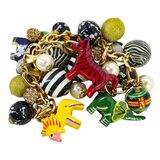 Lenora Dame Retired Statement Charm Necklace - Safari African Animal Theme – Collectible designer item - retired