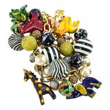 Lenora Dame Retired Statement Charm Necklace - Safari African Animal Theme – Collectible designer item - retired