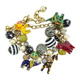 Lenora Dame Retired Statement Charm Necklace - Safari African Animal Theme – Collectible designer item - retired