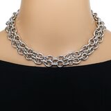 Vintage Monet Silver Tone Bold Chunky Chain Necklace - 30in - 1980s Classic – Collectible vintage designer item