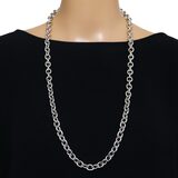 Vintage Monet Silver Tone Bold Chunky Chain Necklace - 30in - 1980s Classic – Collectible vintage designer item