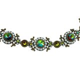 Michal Negrin Green Rivoli Choker - Dichroic Glass Bronze Tone - Y2K Witchy Earthy – Collectible designer item - retired