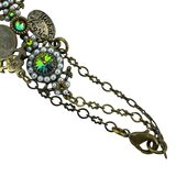Michal Negrin Green Rivoli Choker - Dichroic Glass Bronze Tone - Y2K Witchy Earthy – Collectible designer item - retired