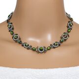 Michal Negrin Green Rivoli Choker - Dichroic Glass Bronze Tone - Y2K Witchy Earthy – Collectible designer item - retired