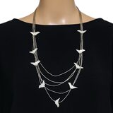 Vintage Southwestern Hand Carved Shell Fetish Birds Charm Necklace 5 Strands – Vintage item