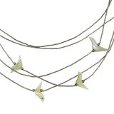 Vintage Southwestern Hand Carved Shell Fetish Birds Charm Necklace 5 Strands – Vintage item