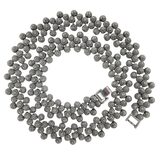 Silver Tone Statement Filigree Heavy Panel Link Necklace Featuring Spiral Elements 19in – Estate Find