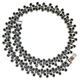 Silver Tone Statement Filigree Heavy Panel Link Necklace Featuring Spiral Elements 19in – Estate Find