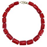Lucas Lameth LUC 925 Sterling Chunky Branch Red Coral Bead Necklace 18” Boho – Collectible designer item - retired