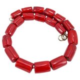 Lucas Lameth LUC 925 Sterling Chunky Branch Red Coral Bead Necklace 18” Boho – Collectible designer item - retired