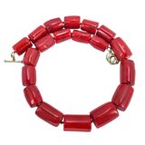 Lucas Lameth LUC 925 Sterling Chunky Branch Red Coral Bead Necklace 18” Boho – Collectible designer item - retired