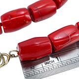 Lucas Lameth LUC 925 Sterling Chunky Branch Red Coral Bead Necklace 18” Boho – Collectible designer item - retired