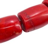 Lucas Lameth LUC 925 Sterling Chunky Branch Red Coral Bead Necklace 18” Boho – Collectible designer item - retired