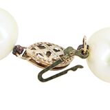Vintage Large White Cultured Pearl Necklace 10-11mm 10k Rose Gold Clasp – Vintage item