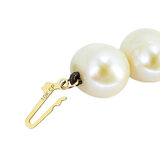 Vintage Large White Cultured Pearl Necklace 10-11mm 10k Rose Gold Clasp – Vintage item