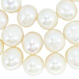Vintage Large White Cultured Pearl Necklace 10-11mm 10k Rose Gold Clasp – Vintage item