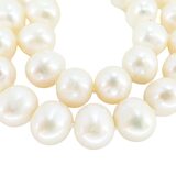 Vintage Large White Cultured Pearl Necklace 10-11mm 10k Rose Gold Clasp – Vintage item