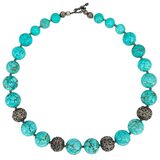 Vintage Chapal-Zenray Bohemian Turquoise-Style Stone Bead And Sterling Silver Necklace – Vintage item