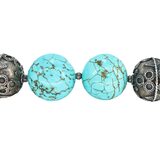Vintage Chapal-Zenray Bohemian Turquoise-Style Stone Bead And Sterling Silver Necklace – Vintage item
