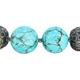 Vintage Chapal-Zenray Bohemian Turquoise-Style Stone Bead And Sterling Silver Necklace – Vintage item