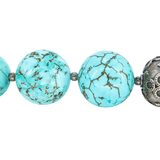 Vintage Chapal-Zenray Bohemian Turquoise-Style Stone Bead And Sterling Silver Necklace – Vintage item