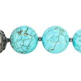 Vintage Chapal-Zenray Bohemian Turquoise-Style Stone Bead And Sterling Silver Necklace – Vintage item