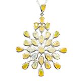 925 BBJ Yellow Ethiopian Opal Pendant Necklace - Starburst - Statement – Estate Find