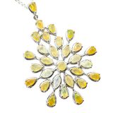 925 BBJ Yellow Ethiopian Opal Pendant Necklace - Starburst - Statement – Estate Find
