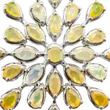 925 BBJ Yellow Ethiopian Opal Pendant Necklace - Starburst - Statement – Estate Find