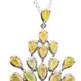 925 BBJ Yellow Ethiopian Opal Pendant Necklace - Starburst - Statement – Estate Find