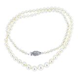 Vintage Akoya Cultured Pearl Necklace 18” Graduated 7.25mm 14K Gold Clasp – Estate Find