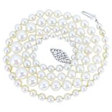 Vintage Akoya Cultured Pearl Necklace 18” Graduated 7.25mm 14K Gold Clasp – Estate Find